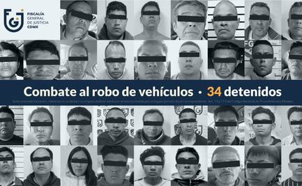 Durante febrero, Fiscalía de CDMX captura a 34 personas por robo de vehículos y autopartes; aumentan cateos y órdenes de aprehensión