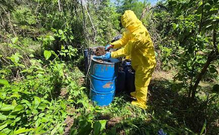Semar da segundo golpe al narcotráfico en Sinaloa; asegura 4 áreas con materiales para la elaboración de metanfetaminas