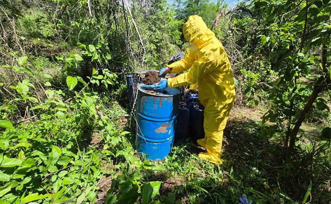 Aseguran en Sinaloa cuatro áreas de concentración con materiales para la elaboración de metanfetaminas. Foto: Especial