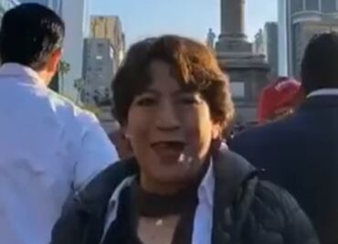 “Un día histórico”, dice Delfina Gómez en marcha de AMLO