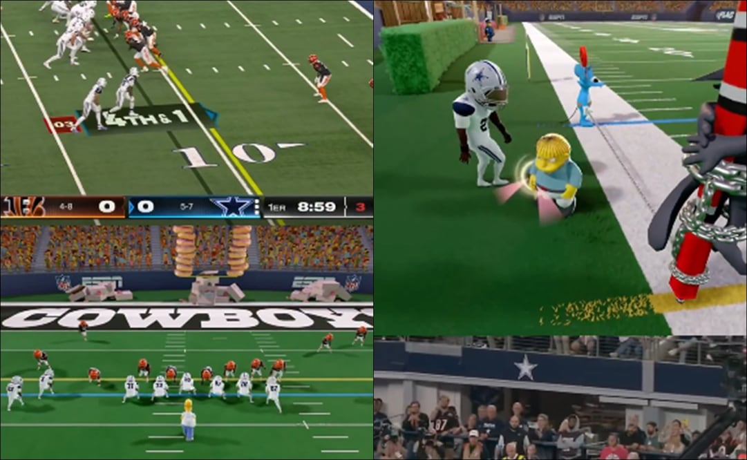 Así se vieron las anotaciones de Cowboys y Bengals, protagonizadas por Los Simpsons / Foto: Especiales