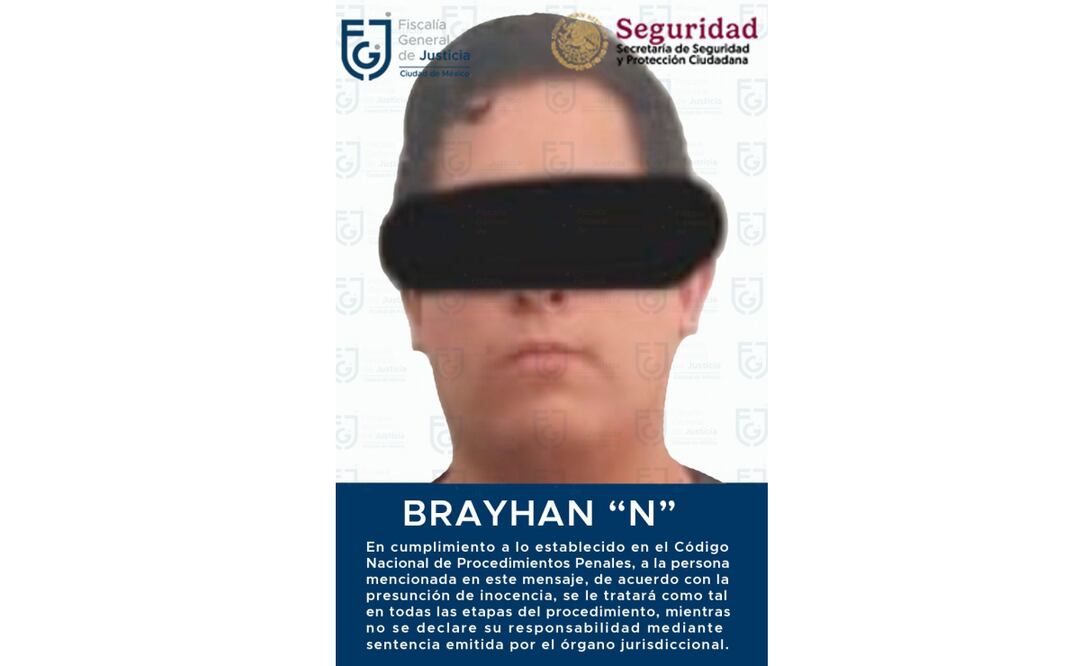 Detienen a Brayhan Maximino “N” quien es acusado en el delito de trata de personas, en su modalidad de pornografía infantil (19/11/2024). Foto: Especial
