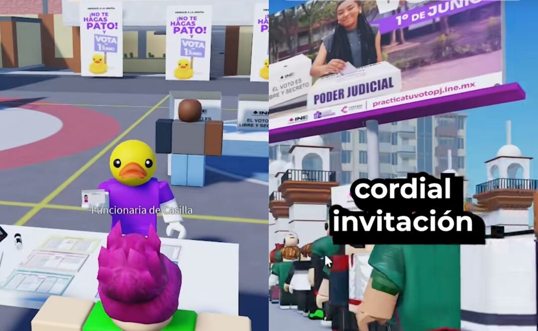 INE lanza videojuego educativo en Roblox para el proceso electoral 2025. Foto: Captura de video