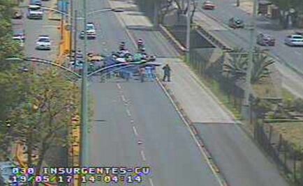 Integrantes del STUNAM bloquean Insurgentes Sur