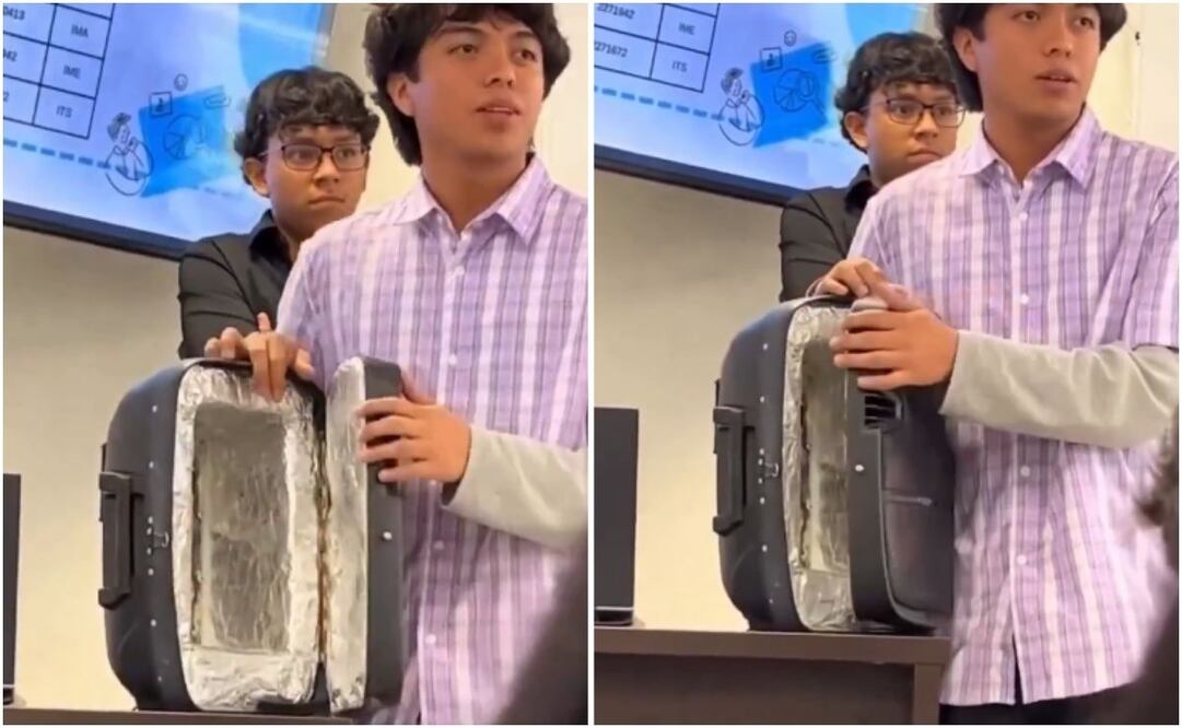 VIDEO: alumnos de la universidad de NL sorprenden con una hielera-bocina. Foto: Captura de pantalla. Redes Sociales