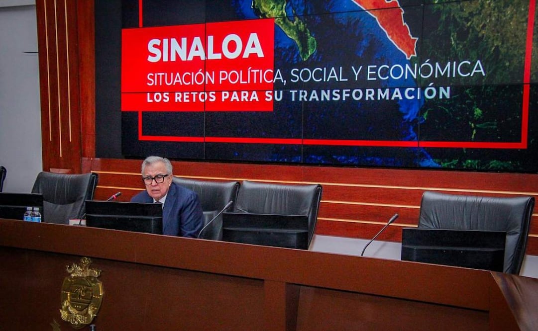 El gobernador de Sinaloa, Rubén Rocha Moya, impartió una conferencia magistral titulada “Sinaloa, situación política, social y económica: los retos para su transformación”. Foto: Especial