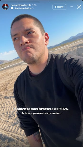 Tras el incendio, César Doroteo publicó una historia a su Instagram diciendo "Febrero ya no me sorprendas". Foto: Instagram @cesardoroteo