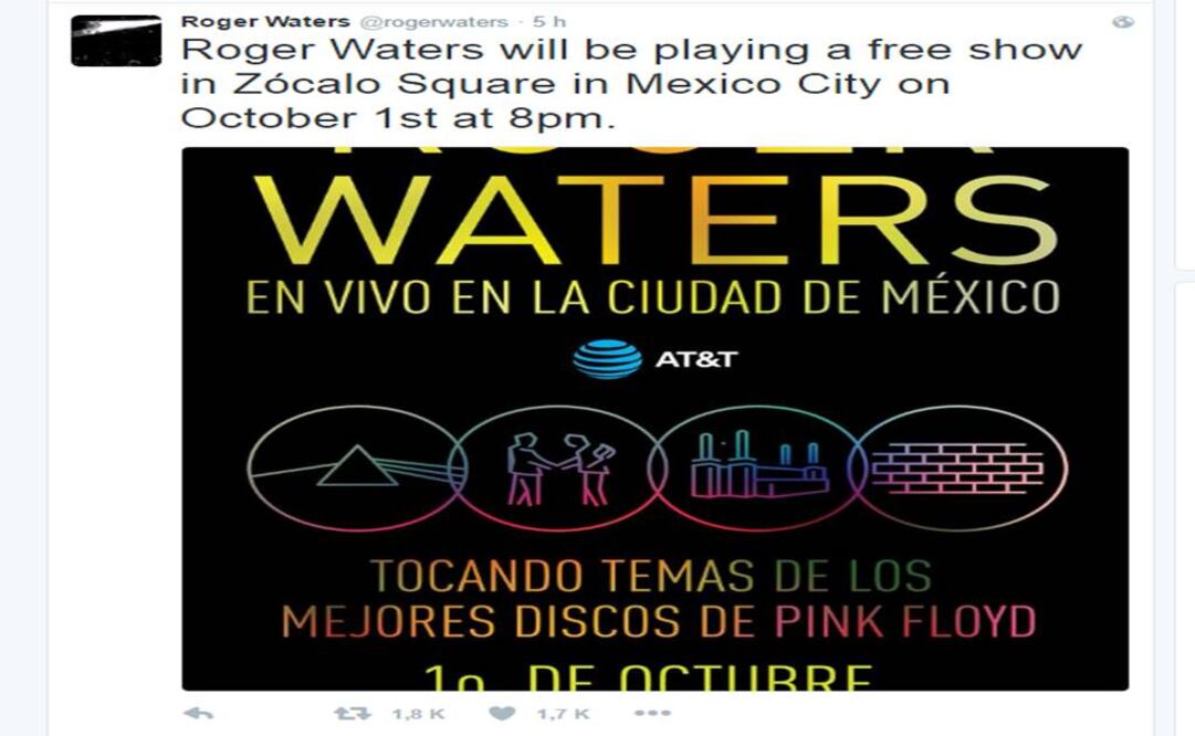 Photo: screenshot/Roger Waters' official Twitter account