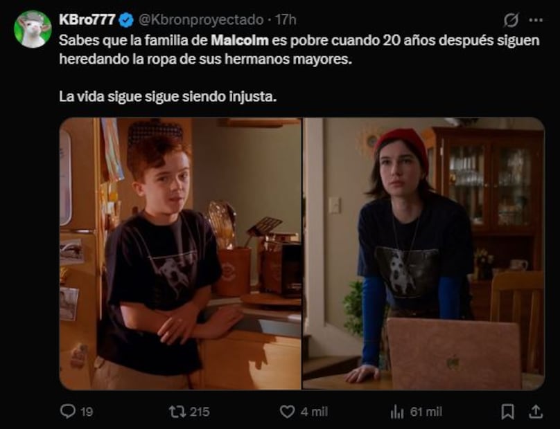 Referencias en "Malcolm el de en medio: la vida sigue siendo injusta". Foto: Redes Sociales