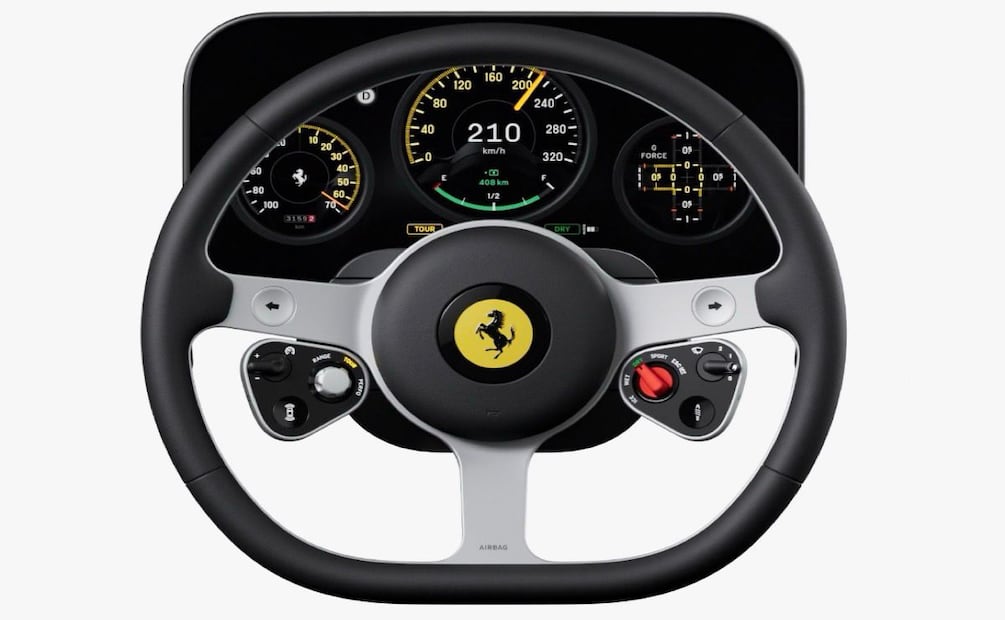 El nuevo volante está diseñado para que los cambios sean accesibles. Foto: Ferrari