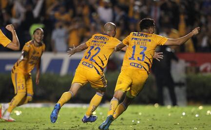 Un aficionado de Tigres se metió al campo para festejar el gol del triunfo con los jugadores