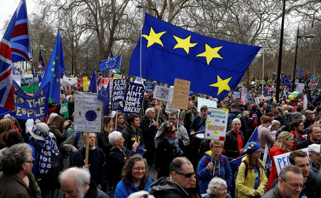 La organización "People's Vote", que milita por un nuevo referéndum, calculó alrededor de un millón de manifestantes. Foto: Reuters
