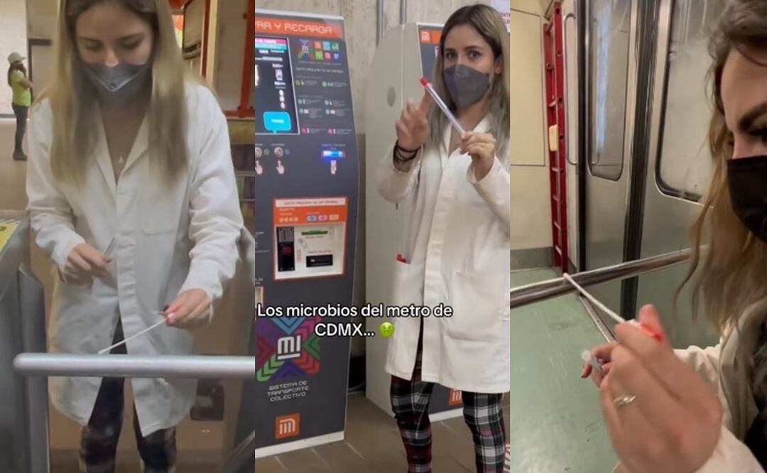 Microbios en el metro de la CDMX. Fuente: TikTok @preguntalealbiologo