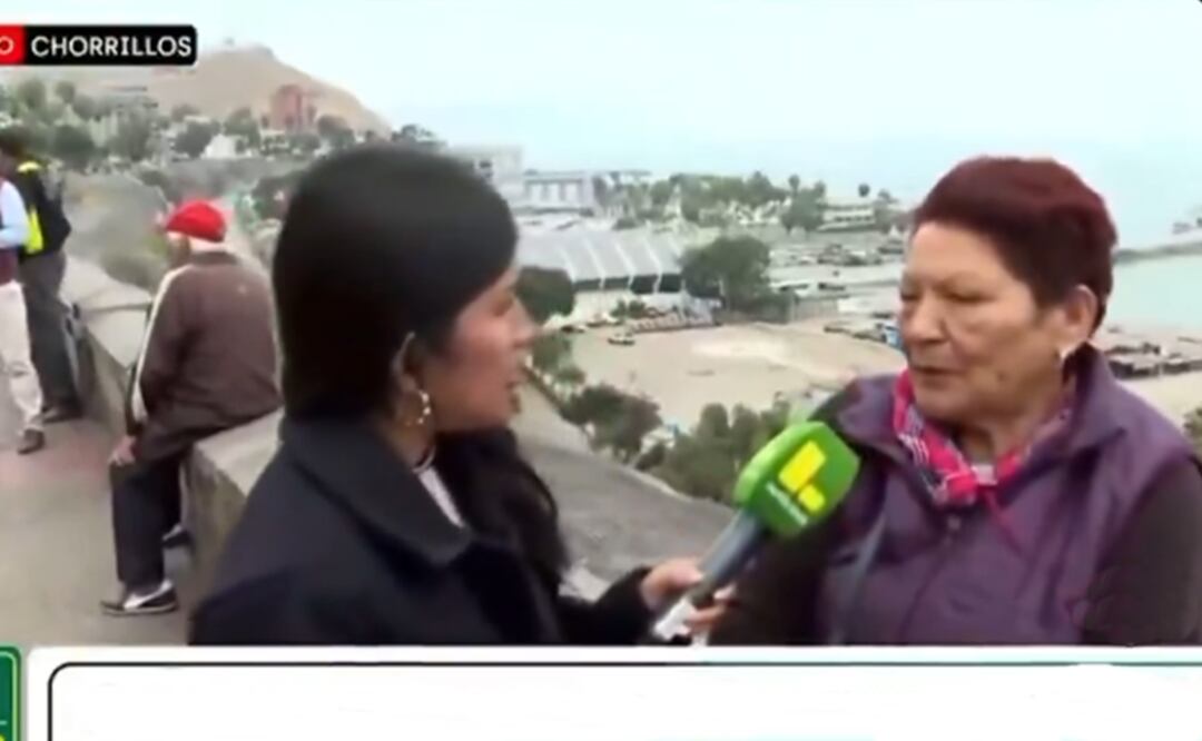 La mujer se acerco a la costa para admirar el oleaje por el terremoto en Rusia. Foto: Redes Sociales