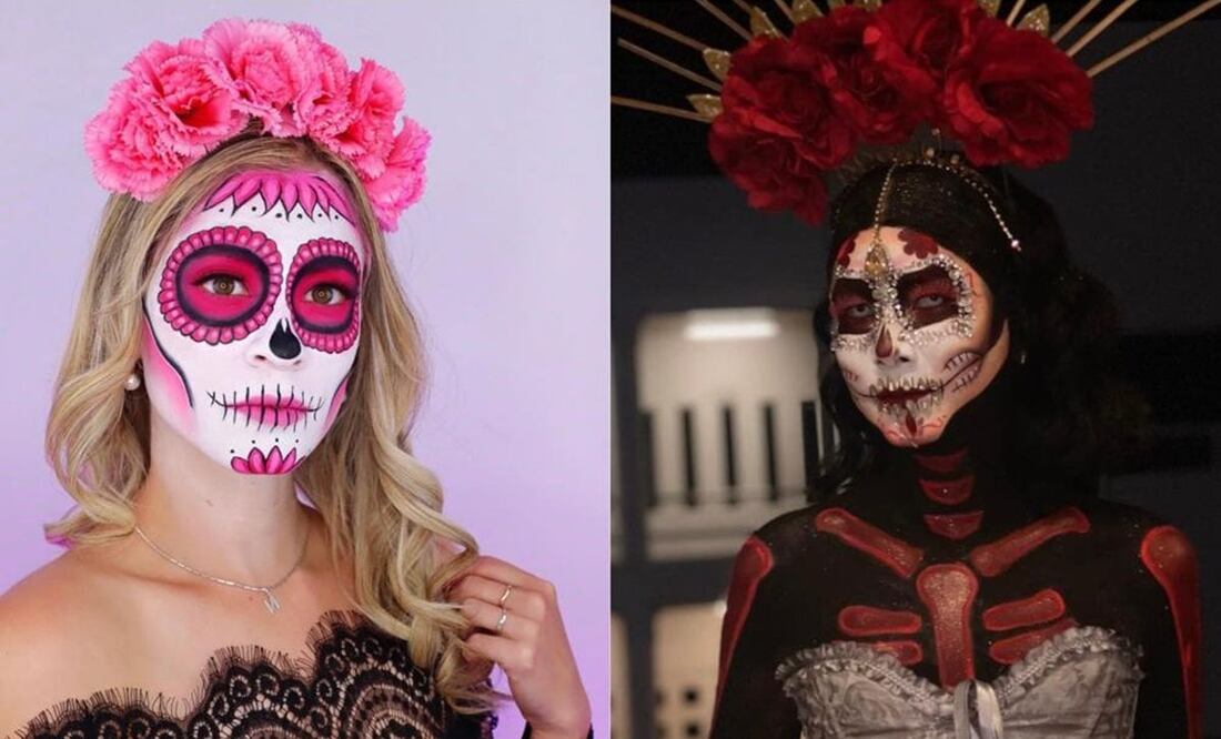 El maquillaje favorito de Día de Muertos / Fotos: Instagram @natyglossoficial / @karlengaricamua