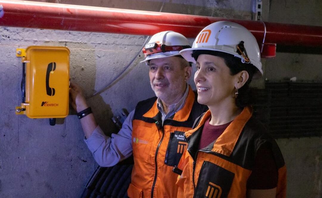 Guillermo Calderón y Luz Elena González supervisando la nueva Línea 1 del STC Metro. Foto: Especial