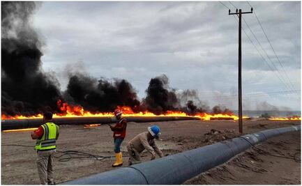 VIDEO Vientos de Huracán Hilary provocan incendio en ducto de mina de Rofomex en BCS