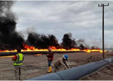 VIDEO Vientos de Huracán Hilary provocan incendio en ducto de mina de Rofomex en BCS