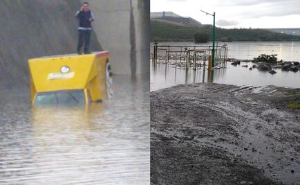 Fuerte lluvia deja inundaciones y autos atrapados en Cuautitlán Izcalli