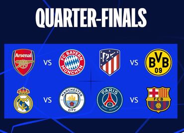 City - Real Madrid y París - Barcelona; así quedaron los Cuartos de final de la Champions League