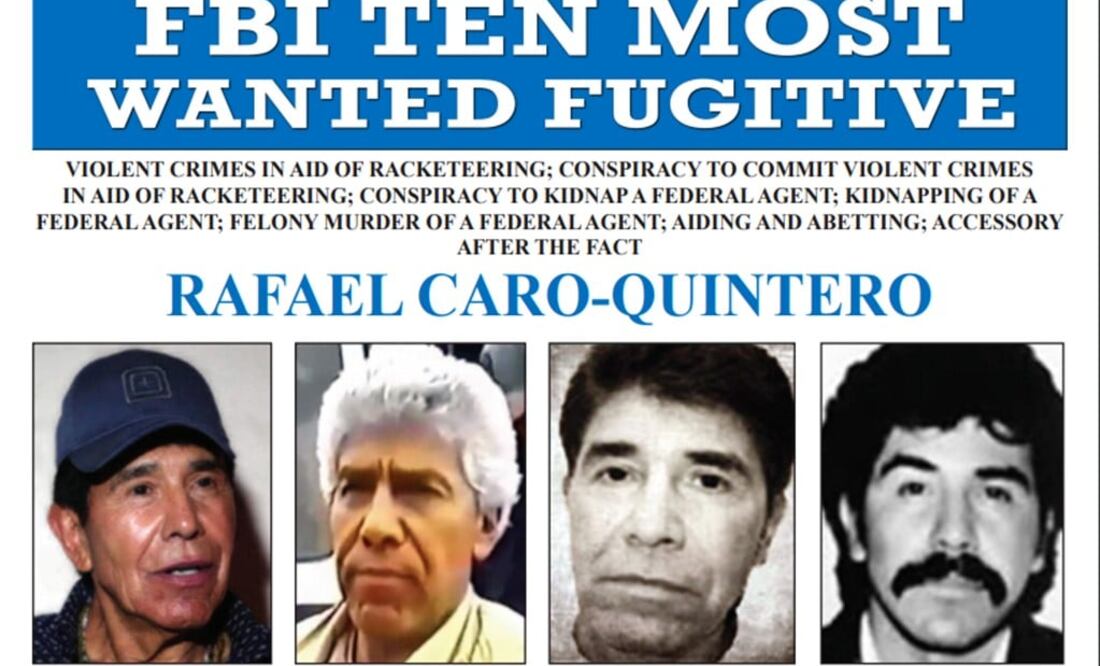 Rafael Caro Quintero is wanted for the murder of a U.S. federal agent in 1985 - Photo: Taken from the FBI's website