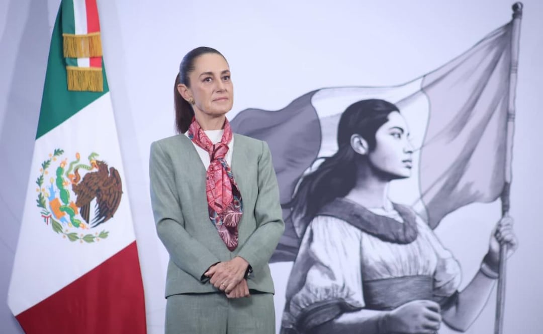 Presidenta Claudia Sheinbaum Pardo durante su conferencia de prensa desde Palacio Nacional este 10 de abril de 2026 (10/04/2026). Foto: Luis Camacho / EL UNIVERSAL
