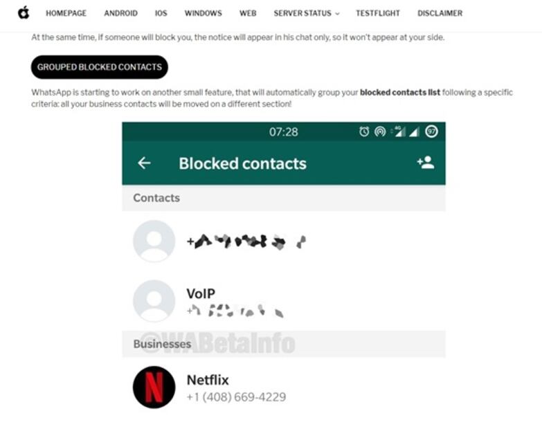 WhatsApp avisará cuando bloquees un contacto
