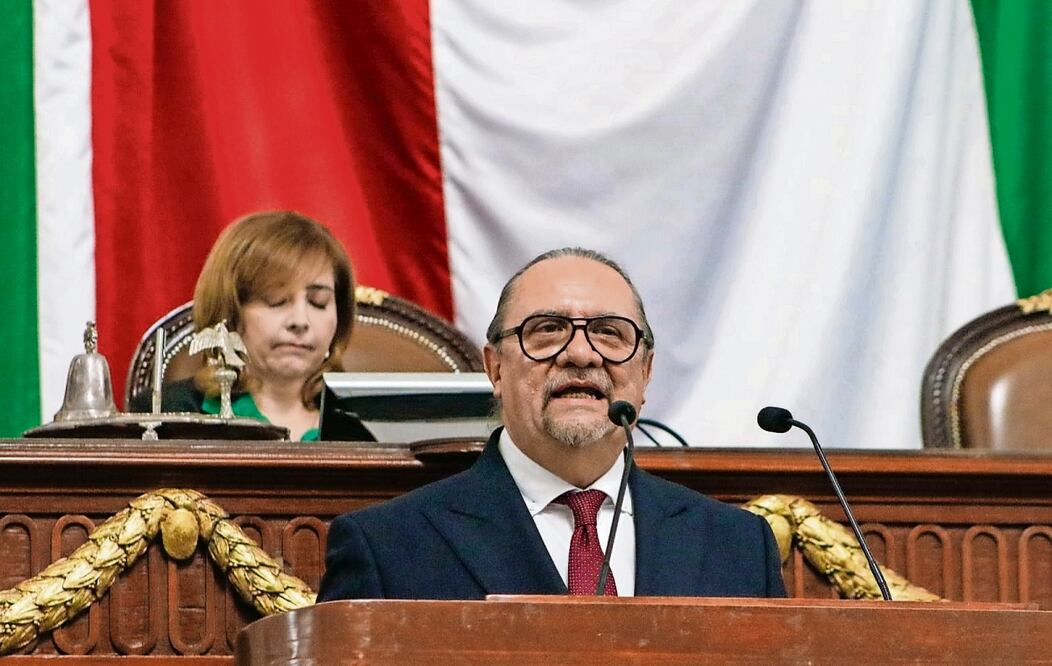 El titular de la Secretaría de Gobierno compareció ante el Congreso de la Ciudad con motivo de la Glosa del Quinto Informe de actividades. Foto: Especial