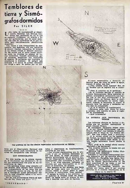 El 30 de Junio de 1932, El Universal Ilustrado hizo un reportaje especial para informar a sus lectores sobre el Observatorio Nacional, institución encargada en ese entonces de monitorear todos los desastres naturales de México. Dentro del reportaje se publicaron unas muestras de los registros que producían los sismógrafos, así como una detallada explicación sobre la escala oficial de medición de terremotos conocida como Escala de Mercalli. Foto: Hemeroteca El Universal.