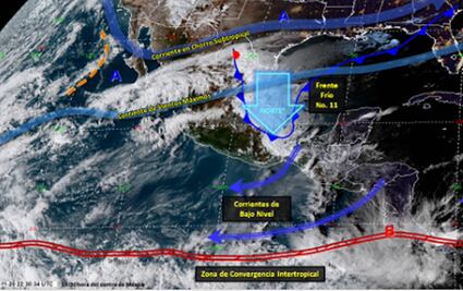 Prevén bajas temperaturas en la mayor parte del país por frente frío 11
