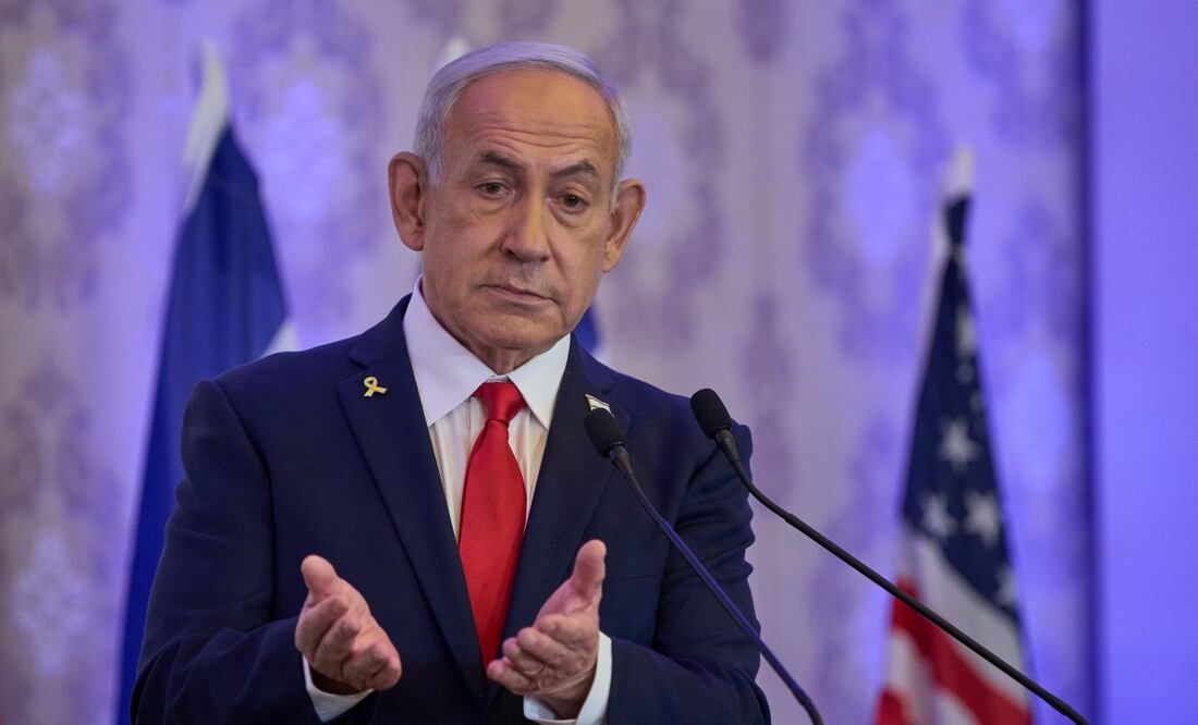 El primer ministro israelí, Benjamin Netanyahu, habla ante la audiencia en una conferencia en Jerusalén, el domingo 27 de julio de 2025. Foto: AP