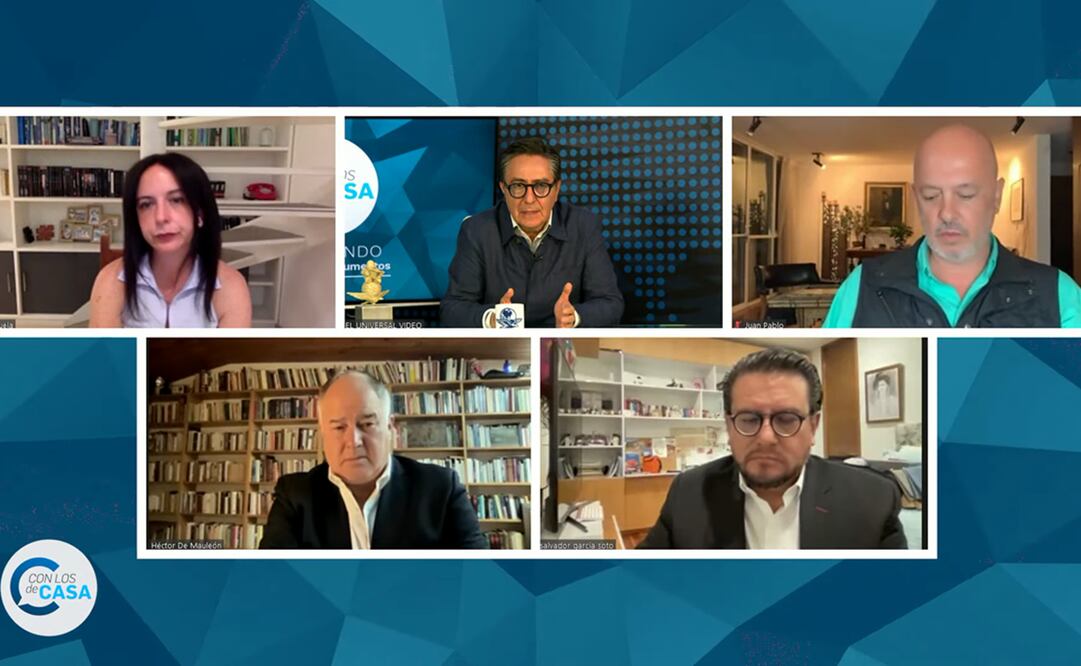 Colaboradores de Con los de Casa en vivo. Foto: Youtube EL UNIVERSAL