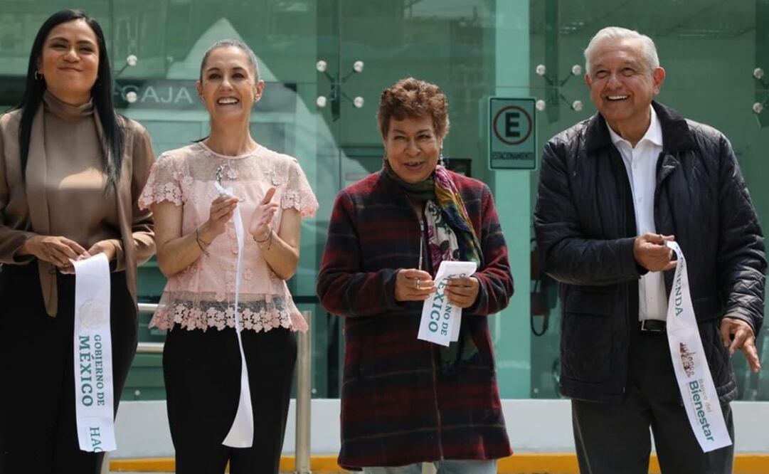 Claudia Sheinbaum Pardo participó en la inauguración de una sucursal del Banco del Bienestar en Tláhuac. Foto: Twitter @Claudiashein