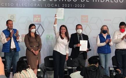 Carolina Viggiano solicita registro como candidata del PRI-PRD-PAN a la gubernatura de Hidalgo