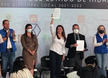 Carolina Viggiano solicita registro como candidata del PRI-PRD-PAN a la gubernatura de Hidalgo