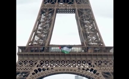 VIDEO: Detienen a 6 personas por desplegar bandera de Palestina en la Torre Eiffel; fue por "poner en peligro la vida de terceros"
