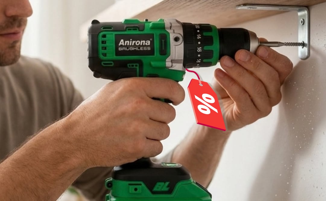 Taladro inalámbrico Anirona 20V ideal para perforar concreto, metal y realizar reparaciones en casa / Foto: Amazon México