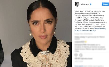 Salma Hayek donará 100 mil dólares a México