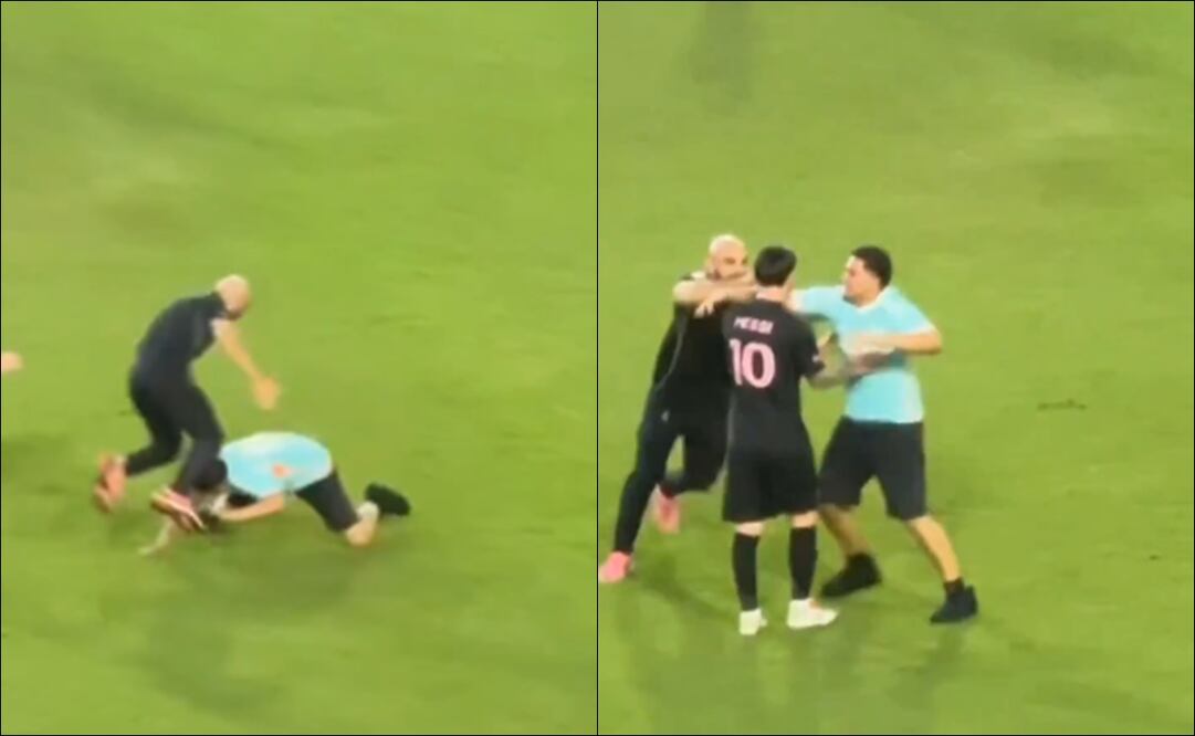 El guardaespaldas de Lionel Messi fue tackleado por un aficionado / Foto: Especiales