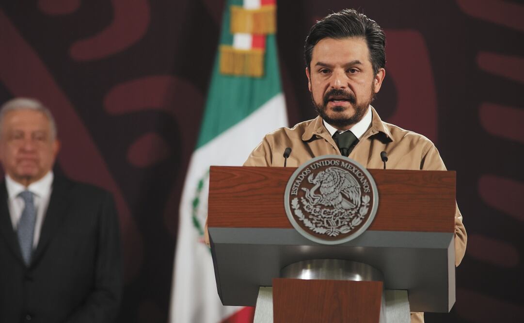 El director del IMSS, Zoé Robledo Aburto, presentó su reporte final en la conferencia mañanera. Foto: Carlos Mejía | El Universal
