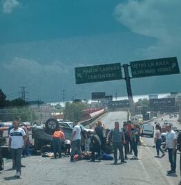 Volcadura en la México-Pachuca deja un muerto y 10 lesionados
