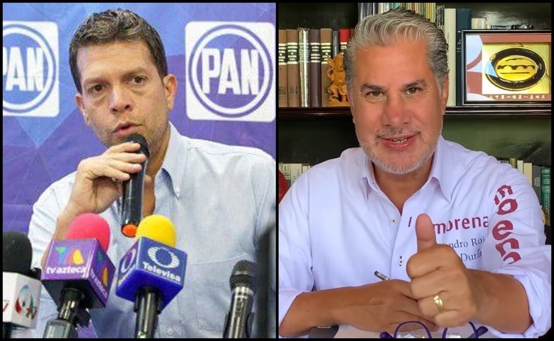 El panista Luis René Cantú y el morenista Alejandro Rojas Díaz. Fotos: Especial y captura de pantalla