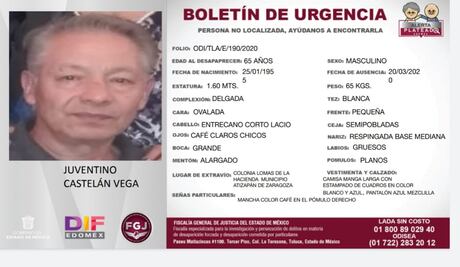 Buscan a señor de 65 años desaparecido en Atizapán de Zaragoza