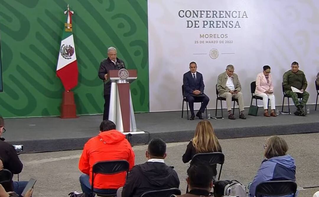 Foto: El presidente de México durante su conferencia mañanera del 25 de marzo