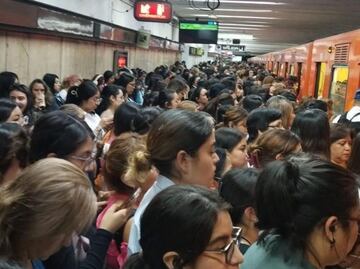 Otra vez la Línea 9 del Metro; usuarios reportan retrasos en el servicio debido a una revisión de aparatos de vías en Pantitlán