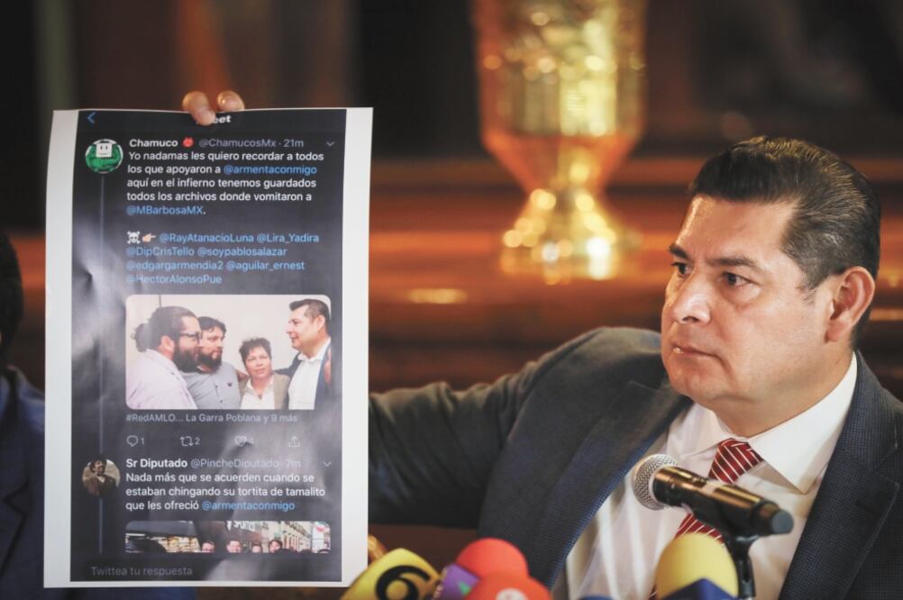 El senador Alejandro Armenta, quien perdió la elección interna, dice que en el partido “se reconcilian con la mafia del poder, pero patean a sus compañeros”. Foto: JUAN CARLOS REYES. EL UNIVERSAL