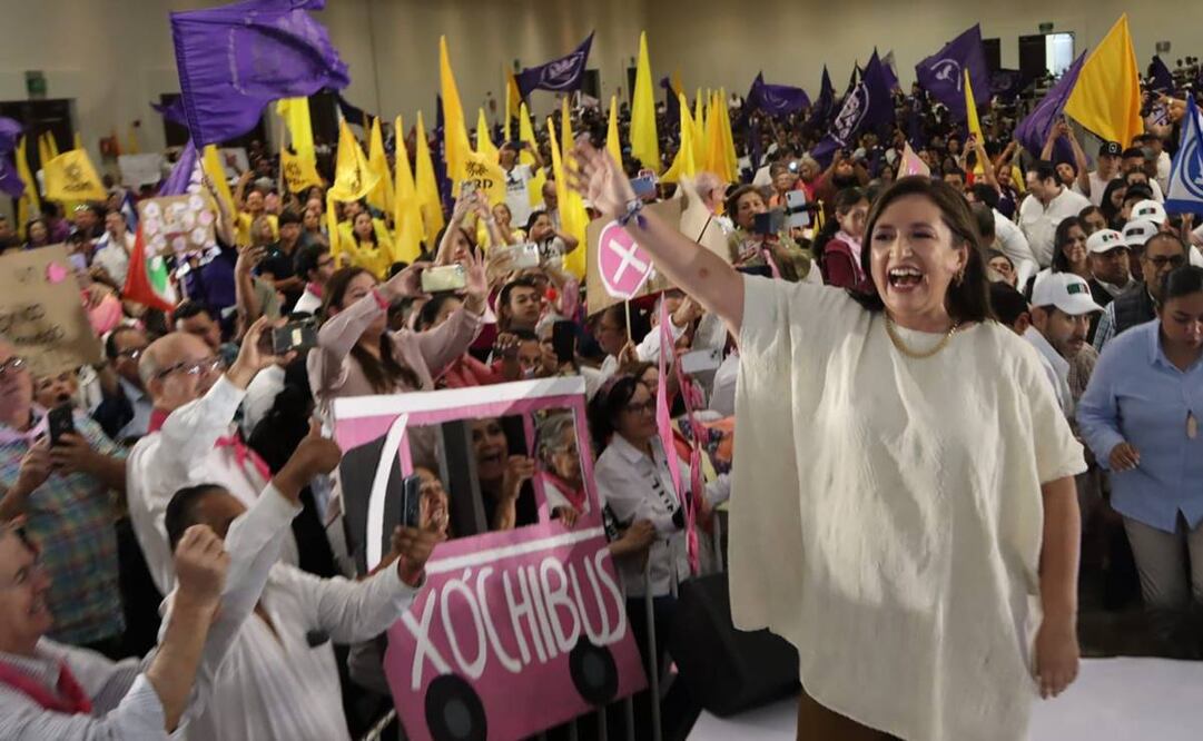 En su encuentro con simpatizantes en el puerto de Mazatlán, la candidata presidencial por la coalición “ Fuerza y Corazón por México”, Xóchitl Gálvez, pregunto que si vieron el debate el domingo pasado. Foto: especial