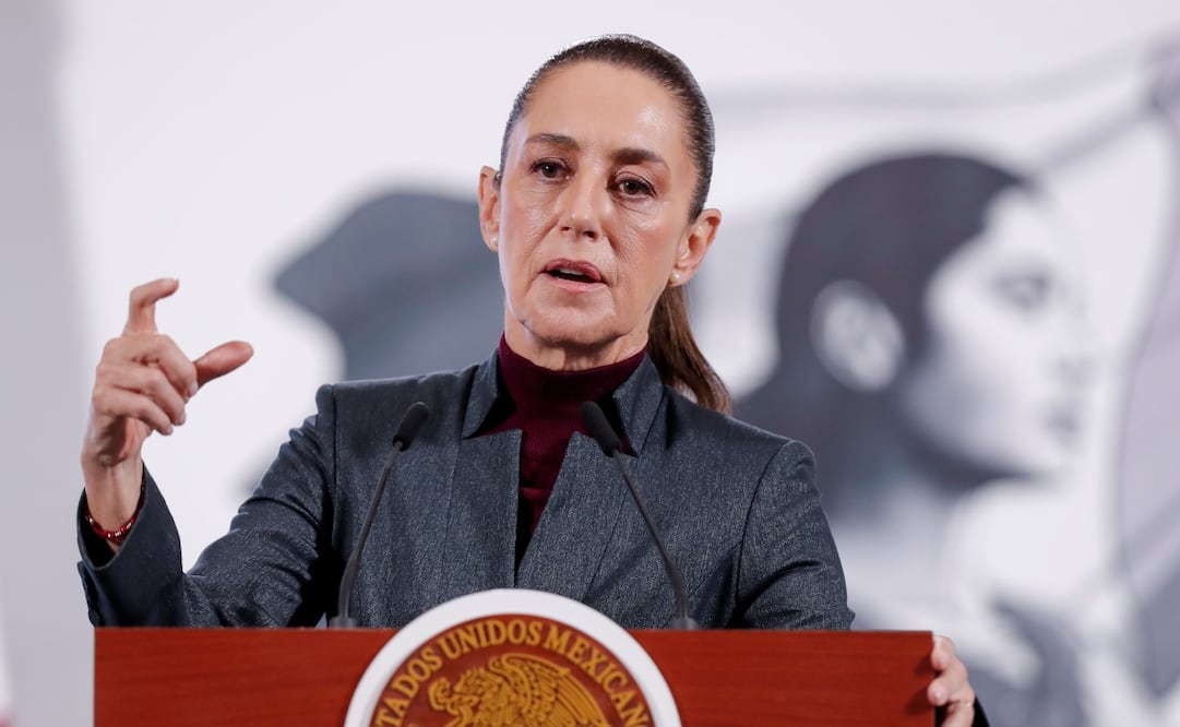 Conferencia matutina de la presidenta Claudia Sheinbaum en Palacio Nacional el 19 de junio de 2025. Foto: EFE