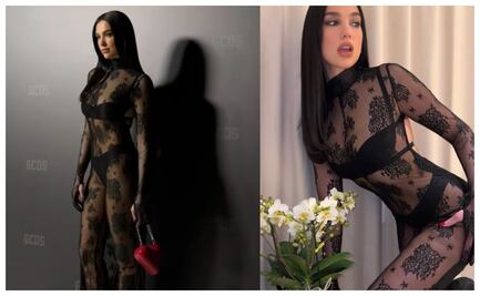 Dua Lipa deslumbra con enterizo transparente de encaje