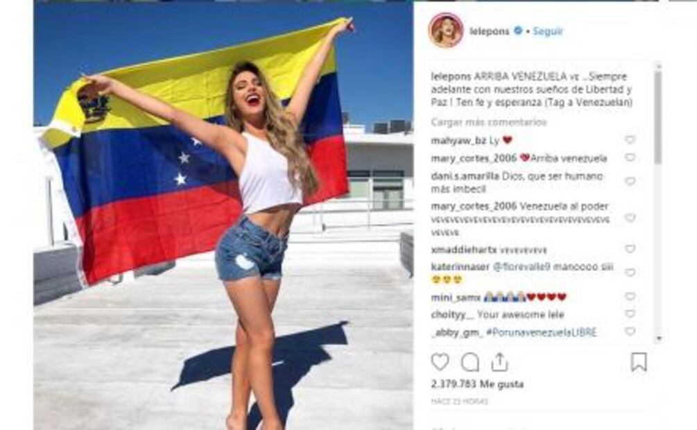 Lele Pons apoya a Venezuela con sexy foto